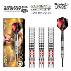 Michael Smith Achieve Soft Tip – Sada šipek s 90% wolframovým barrelem (MSASF-18)